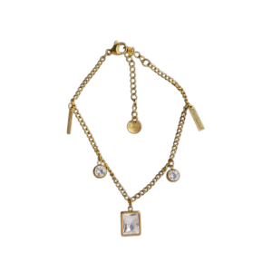 Çelik Charmlı Altın Bileklik