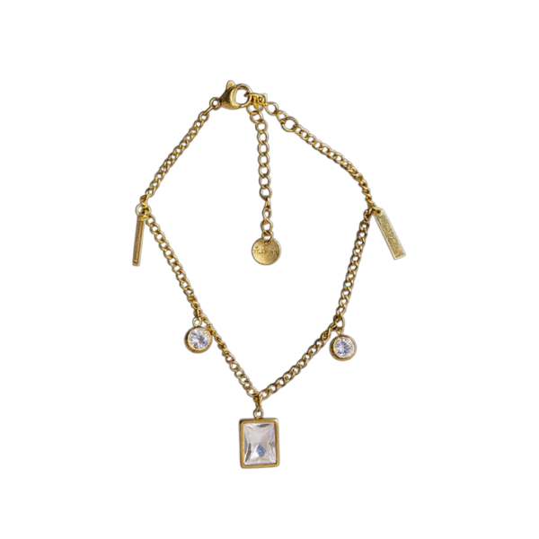 Çelik Charmlı Altın Bileklik